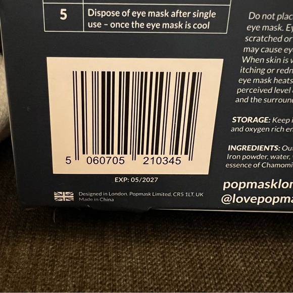 Popmask 2 packs of 5 Calm Self-Warming Eye Masks - Picture 3 of 3